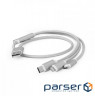 Дата кабель USB 2.0 AM to Lightning + Micro 5P + Type-C 1.0m silver Cablexpert (CC-USB2-AM31-1M-S)