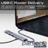 Концентратор USB Type-C Promate LinkHub-5x 5 in 1 Grey