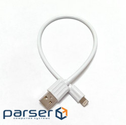 Кабель Power Bank USB AM - Lightning M 2.4А 20см, білий (S0730)