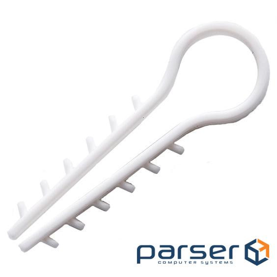 Дюбель-ялинка 10 мм під круглий білий кабель (пач. 100 шт.) APRO (APRO білий (пач 100шт) ))