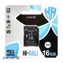 HI-RALI microSDHC (UHS-1) 16GB class 10 memory card (with adapter ) (HI-16GBSD10U1-01)