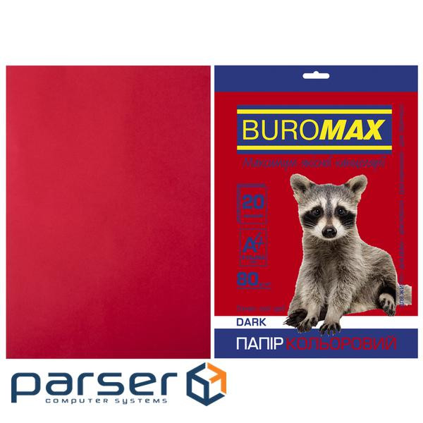 Папір Buromax А 4, 80g, DARK burgundy, 20sh (BM.2721420-13)