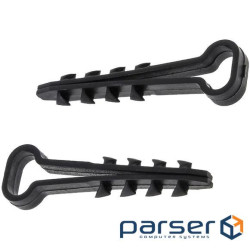 Дюбель-ялинка під плоский чорний кабель (пак. 100 шт.) APRO 6х3 мм 