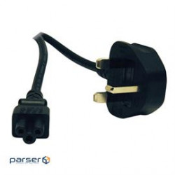 UK Computer Power Cord - BS1363 to C5, 2.5A, 250V, 18 AWG, 6 ft. (1.8 m), Black (P060-006)