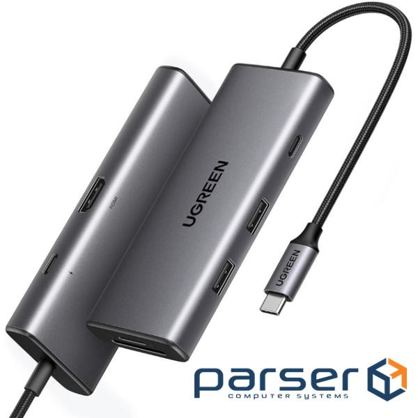 Док-станція USB3.1 Type-C --> HDMI 4K30Hz/USB 3.0x2/Type-C/SD/TF/ PD 100W CM498 7 in 1 Ugree (15531)