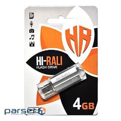 Флеш-накопичувач USB 4GB Hi-Rali Corsair Series Silver (HI-4GBCORSL)