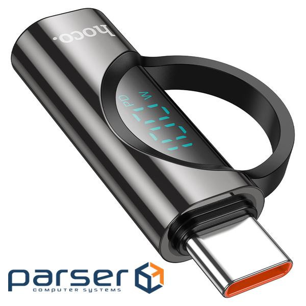 Перехідник HOCO UA32 Type-C(M) => Type-C(F), 100W, індикатор потужності заряду) (HOCO UA32TB)