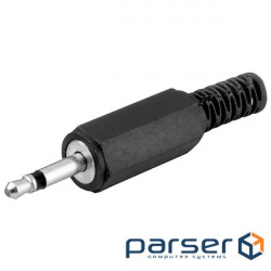 Штекер FreeEnd-Jack 3.5mm 2pin,/M конектор Mono захист кабелю,чорний (75.01.1011-1)