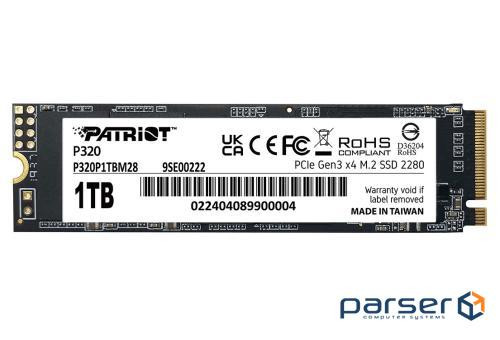 SSD диск PATRIOT P320 1TB M.2 NVMe (P320P1TBM28)