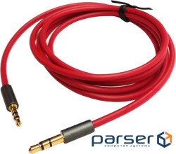 Кабель AUX Audio 3.5мм M/M 1.2м Premium червоний (S0661)