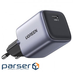 Зарядний пристрій Ugreen 1xUSB 30W Gan Type-C PD Nexode Mini Grey CD319 (90666)
