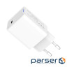 Мережевий зарядний пристрій ColorWay GaN Mini 65W PD Port PPS USB-C White (CW-CHS049PD-WT)