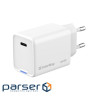 Мережевий зарядний пристрій ColorWay GaN Mini 65W PD Port PPS USB-C White (CW-CHS049PD-WT)