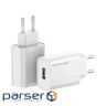Зарядний пристрій Grand-X Quick Charge QС3.0, + cable USB -> Type C 1m white (CH-550WT)