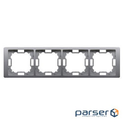 Рамка Neos BASIC 4x, сталь inox (BMRC4/21)