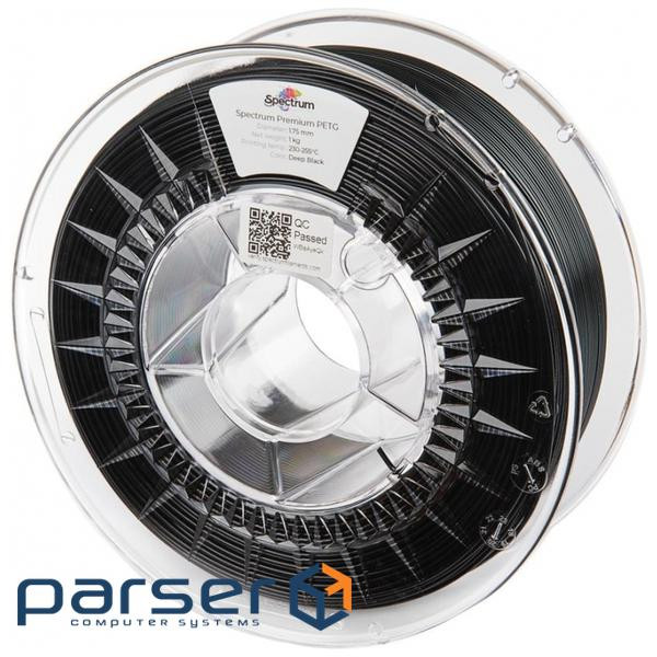 Пластик для 3D-принтера Spectrum PET-G Premium 1.75mm DEEP BLACK 1kg (RAL 9017) (80056)