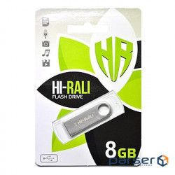 Flash drive USB 8GB Hi-Rali Shuttle Series Silver (HI-8GBSHSL)