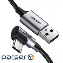 Дата кабелю USB 2.0 AM to Type-C 1.0m US284 Angled Alum. Braid Black Ugreen (50941) (50941 1м) )