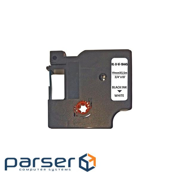 Tape for label printer UKRMARK RL-D-Vi-18445-BK / WT vinyl tape, analog DYMO S0718 (CD18445)