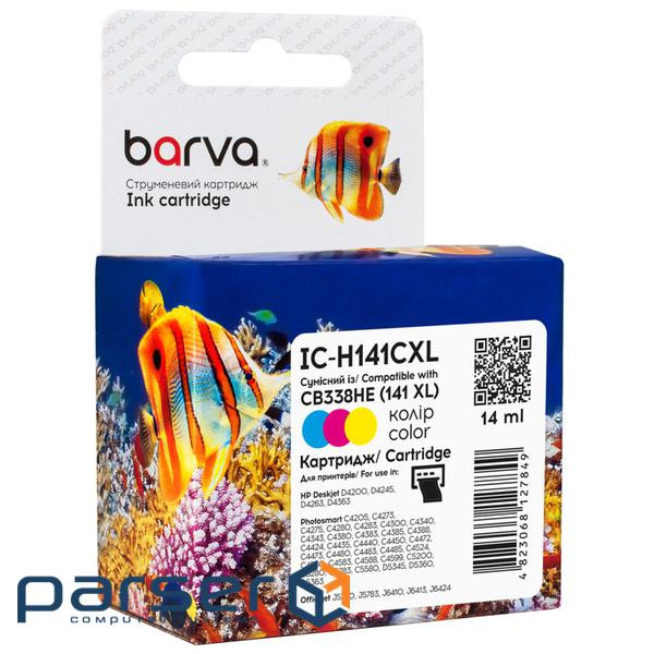 Картридж Barva HP 141XL color/CB338HE, 14 мл (IC-H141CXL)