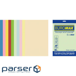 Папір Buromax А4, 80g, PASTEL+INTENSIVE, 10colors, 50sh, EUROMAX (BM.2721650E-99)