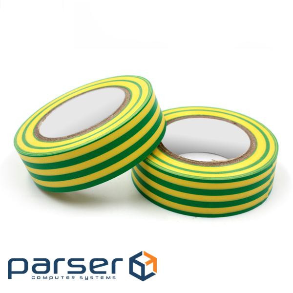 Ізолента APRO 0,14 мм * 17 мм * 20 м (жовто-зелена), діапазон робочих темпера (0,14мм*17мм*20м) )