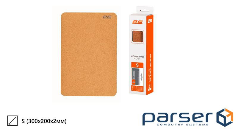 Килимок для миші 2E CORK, S(300x200x2мм), коричневий (2E-PAD-S-CORK) (2E-PAD-S-CORK)