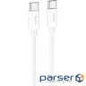 Cable HOCO X87 Magic Silicone Type-C to Type-C PD 60W 1m White (6931474783264)