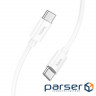 Cable HOCO X87 Magic Silicone Type-C to Type-C PD 60W 1m White (6931474783264)
