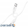 Cable HOCO X87 Magic Silicone Type-C to Type-C PD 60W 1m White (6931474783264)