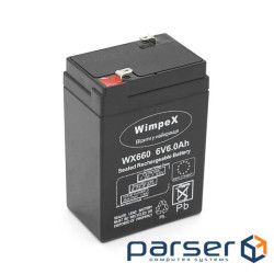 Акумуляторна батарея Wimpex WX-660 6 V 6Ah (70 x 47 x 100 (105)), 0.75 kg, Black, Q20