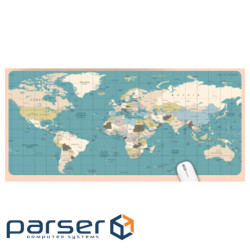 Килимок 300*700 тканинний Карта світу з боковою прошивкою, товщина 3 мм, колір Blue, Пакет (BM373) (BM373)