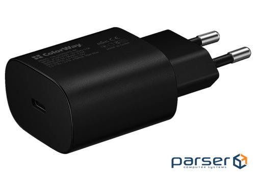 Зарядний пристрій ColorWay Power Delivery Port PPS USB Type-C (25W) black (CW-CHS033PD-BK)