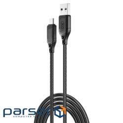 Кабель XO NB235 Zebra Series Braided USB-A to Micro - 1m (NB235_M_Black)
