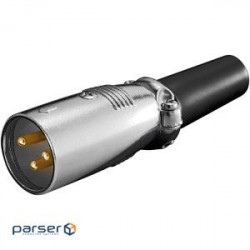 Connector XLR 3p->FreeEnd, / M, GoldPlated, HQ, серебристый (75.01.1954-40)