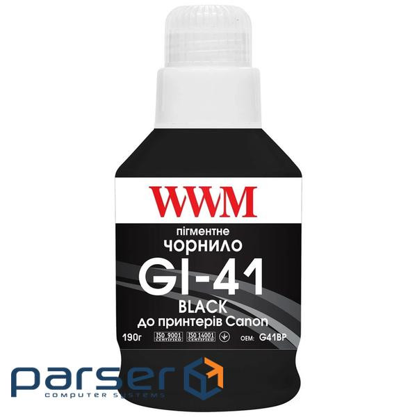 Чорнило WWM Canon GI-41, 190г Black pigmented (G41BP)