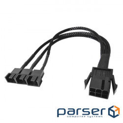 Кабель живлення внутрішній PCIePower 6p-FanPower 3p F/M,x3 (3x12V) 0.27m Sleeve (62.09.8300-1)