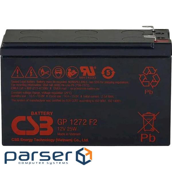 Батарея до ДБЖ CSB 12В 7.2 Ач (25W) (GP1272_25W)