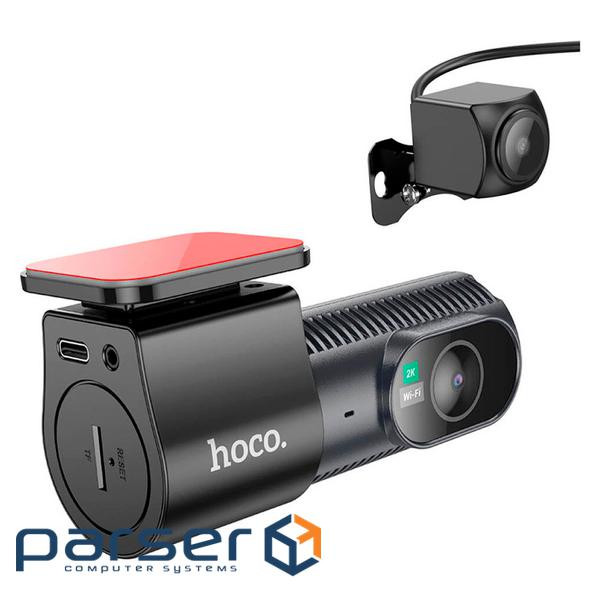 Відеореєстратор HOCO DV8 2K display hidden driving recorder with rear camera Black (6942007623384)