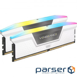 Модуль памяти CORSAIR Vengeance RGB White DDR5 6000MHz 64GB Kit 2x32GB (CMH64GX5M2B6000C40W)