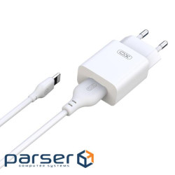 Зарядний пристрій XO L99 USB 12W + cable USB to Lightning white (L99-L-WH)