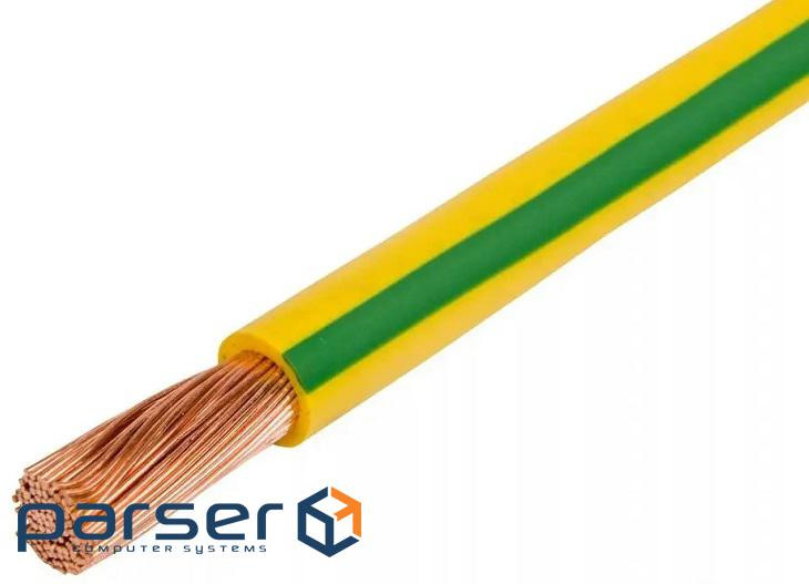 Кабель електричний Мега-Люкс ДЕРЖСТАНДАРТ ПВ-3-2.5 ізоляція не підтримує горіння жовто-зелений (130474)