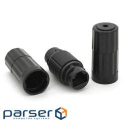 Зрощувач Voltronic 1+1 RJ45 UTP 5e 8P8C IP68, black (16628)