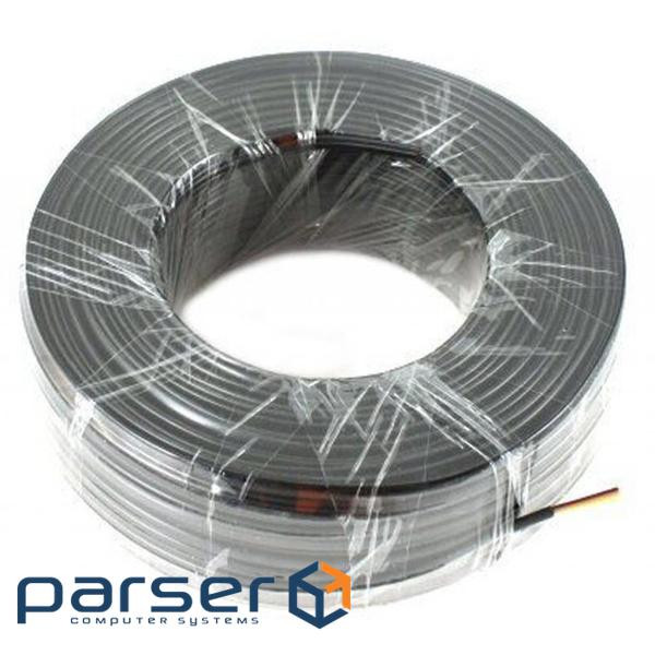 Telephone cable 4-wire, flat, copper, black (KD-TEL4C-BK)