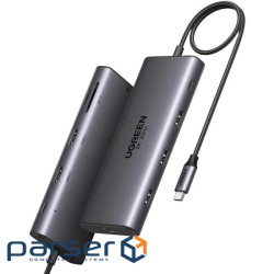 Док-станція USB3.2 Type-C --> HDMIx2,8K30Hz/4K60Hz/3xUSB-A/2xUSB-C 3.2/ RJ45/SD/TF/PD 100W C (15534)
