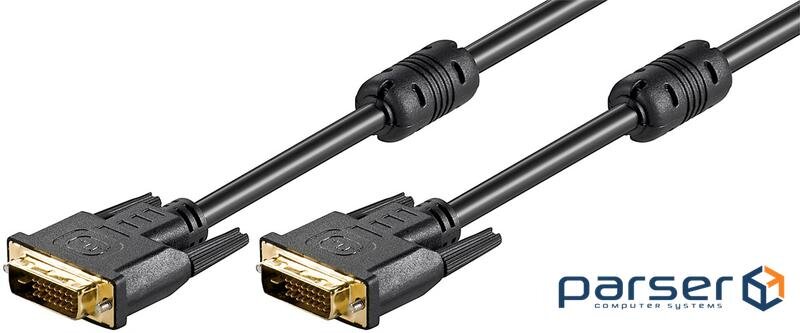 Кабель монітора-сигнальний Goobay DVI M/M 10.0m,24+1 D=8.0mm Ferrite 2xS Gold (75.09.3109-6)
