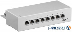 Patch panel network Goobay RJ45 UTP6-GigaLANx8, shielded patch panel closed (75.09.3047-20)