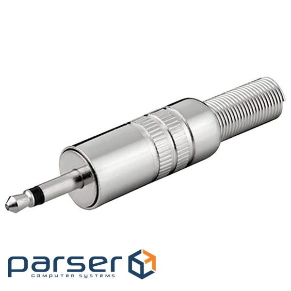 Штекер FreeEnd-Jack 3.5mm 2pin,/M конектор Mono Metal+захист,срібний (75.01.1012-1) (75.01.1012-1)