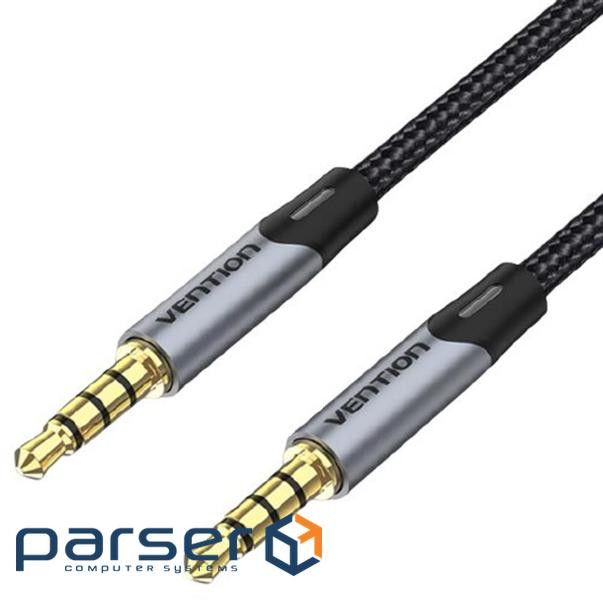 Cable Vention Audio 3.5 mm - 3.5 mm 2 m, Metal Type, Silver/Black (BAQHH)