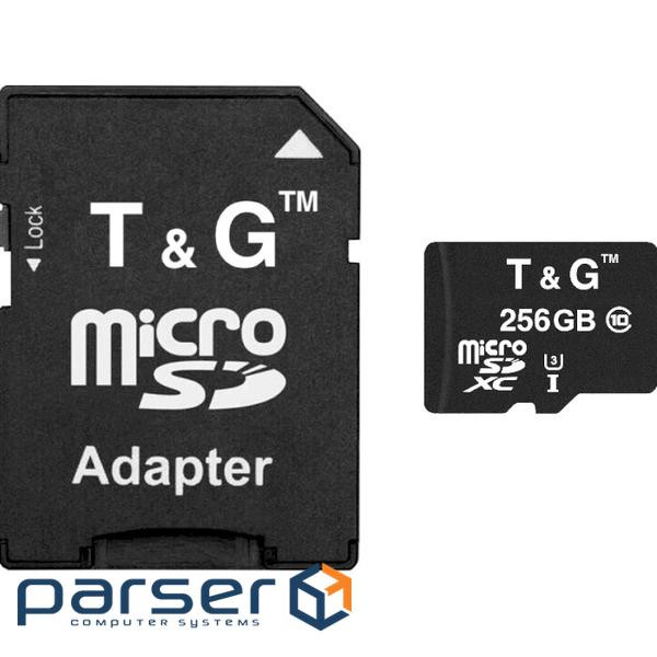 Карта пам'яті microSDXC, 256Gb, Class10 UHS-3, T&G, SD адаптер (TG-256GBSD10U3-01)